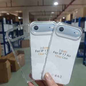 Para <span class=keywords><strong>iPhone</strong></span> 17 Funda transparente, 2,0mm Transparente Anti-Scratch A prueba de golpes Suave TPU Funda para teléfono móvil para <span class=keywords><strong>iPhone</strong></span> 16E 17 Air 17 Pro Max - Product Image 6