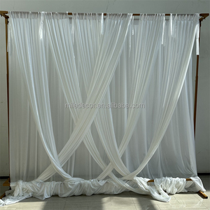 결혼식 인공 꽃잎 커튼 모슬린 교회 커튼 결혼식 이벤트 파티를위한 배경 장식 - Product Image 3