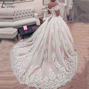 Princess Ball Gown Wedding Dress Off Shoulder <b>Lace</b> Applique Sweetheart Neckline <b>White</b> Ivory Vintage Style - Product Image 2