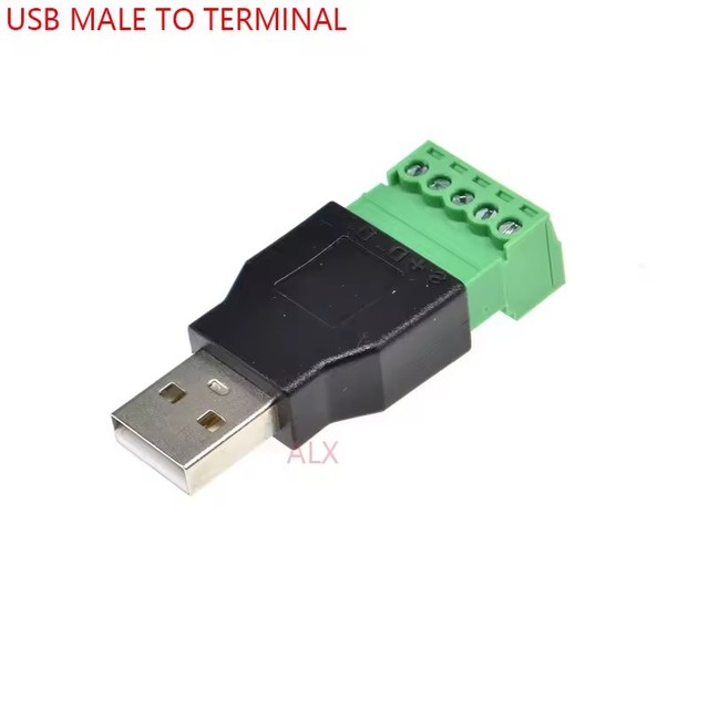 USB A-type 2.0 MALE PLUG TO 5PIN SCREW terminal connector PITCH 3.5mm usb-a USB-2.0 Converter adapter