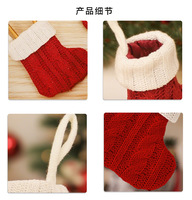 Mini chaussettes tricotées de Noël pouces tricot tricoté rayures décorations de vacances rustiques sacs Goodie pour les amis de la famille