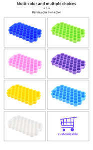 Eco Friendly BPA Free 37 Cavities Honeycomb Silicone Ice <b>Cube</b> Tray With Lid Family Party - Product Image 3