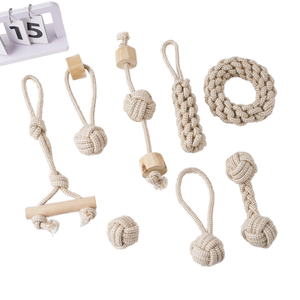 Jouet à mâcher pour chiot Knots Puppy, corde pour chien en chanvre naturel et coton, durable, interactif, pour l'entraînement en intérieur, utilisation quotidienne - Product Image 1