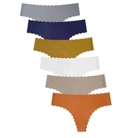 Lingerie sexy en string, spandex/nylon, taille basse, sans couture, séchage rapide et respirant, culottes string pour femmes
