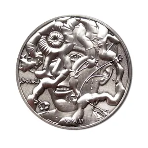 Haute qualité et conception gratuite personnalisée 3D aigle antique or argent pièce commémorative pièce de défi personnalisée pour souvenir