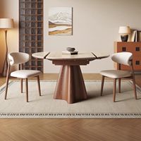Table ronde extensible en pierre, mobilier de luxe pour salle à manger, ensemble table et chaises, vente en gros
