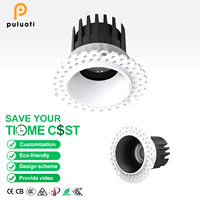 Spot encastré au plafond PULUOTI sans cadre 8W 55mm COB Lumière spectre complet respectueux des yeux Blanc et noir Spot de haute qualité