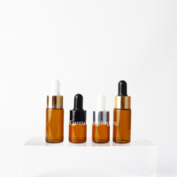 Flacon rond en verre Borosilicate avec compte-gouttes, Mini vitamines liquide, bouteille pour médicaments, ambre, 1ml, 2ml, 3ml, 4ml, 5ml, 10 ml