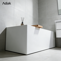 Baignoire autoportante rectangulaire en acrylique Adak WB-8008 avec drain, design écologique portable pour intérieur, garantie 5 ans, nettoyage facile