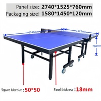 Table de ping-pong pliable portable, hauteur réglable, design à quatre roues, pieds robustes, couleur et logo personnalisables, utilisation en intérieur, HDF/MDF