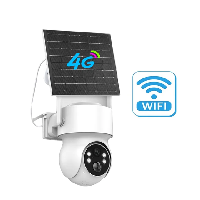 Low-power Consumption Solar IP Camera 4MP ICsee Outdoor PTZ CCTV Security Cameras Wifi Surveillance Night Vision Motion Detect