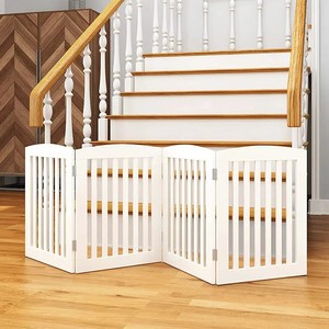 Pet <b>Gate</b> Wood 36 In Wide 11.8 In High <b>Folding</b> Indoor Safety <b>Gate</b> For <b>Stairs</b> And Pets - Product Image 1