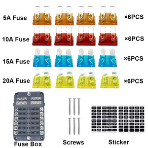 Boîtier de fusibles marin étanche 12 voies 100 ampères à lame, circuit 12V DC, <span class=keywords><strong>pour</strong></span> <span class=keywords><strong>voiture</strong></span>, bateau, automobile avec LED - Product Image 5