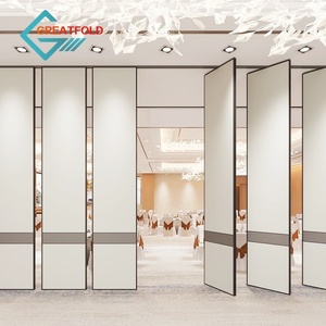 Mur coulissant de séparation mobile décorative mobile intérieure moderne pour la conception mobile de panneau en bois de murs mobiles opérables de bureau de restaurant - Product Image 2
