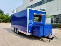 Camion de restauration mobile de 16 pieds de couleur bleue, chariot de boulangerie, remorque de concession avec cuisine complète pour la France