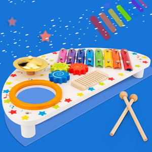 Instruments à Percussion éducatifs en bois pour enfants, 12 pièces, jouets de station de <span class=keywords><strong>musique</strong></span>, Instruments de <span class=keywords><strong>musique</strong></span> multifonctionnels - Product Image 5