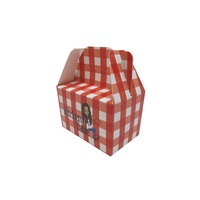 Boîte à donuts personnalisée en carton blanc avec poignée, emballage alimentaire pour gâteaux, pâtisseries, cupcakes, sushis, fond automatique