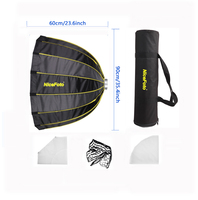 NiceFoto LED-90cm Parabolique softbox avec grille Rapide set-up profonde speedlight softbox kit d'éclairage