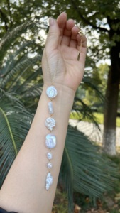 สร้อยคอจี้ไข่มุกบาร็อคน้ำจืดทรงหนาทำมือสำหรับฤดูร้อน สายทองคุณภาพสูง เครื่องประดับมินิมอลสำหรับผู้หญิงและผู้ชาย - Product Image 2