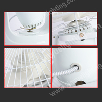 Ventilateur de Plafond Solaire FS-598 16 Pouces 15W avec Chargeur Adaptateur 12.6V2A et Boîtier Interrupteur à Bouton 3 Vitesses Silencieux à Large Angle de Diffusion d'Air