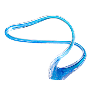 Escultura de Vidrio Soplado a Mano Estilo Murano, Degradado de Índigo a Azul Hielo, Centro de Mesa de Arte Moderno para Exhibición en Hoteles y Galerías - Product Image 4