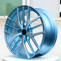 Jantes en alliage forgé sur mesure, 1 pièce, bleu glace, face usinée, légères, 15-30 pouces, 5x114.3 5x120 pour BMW Audi Tesla Benz