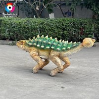 Maßgefertigter Realistischer Animatronischer Dinosaurier Ferngesteuerter Laufender Animatronischer Roboter-Ankylosaurus Dinosaurier-Hund Haustier