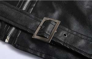 <span class=keywords><strong>Giacca</strong></span> di <span class=keywords><strong>pelle</strong></span> Casual da <span class=keywords><strong>uomo</strong></span> con risvolto Casual da motociclista con chiusura a cerniera, - Product Image 5