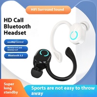Model pribadi S10 Mini untuk 5.3 Headset olahraga LED tipe telinga gantung tunggal baterai IPX5 tahan air latensi rendah