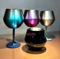 2025 nouveau style 14oz 304 tasse à pied haut en acier inoxydable isolée pour les boissons chaudes et froides adaptées au verre à vin de café