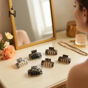 Pinza para el pelo con estampado de leopardo de 6 cm, diseño de parche para mujer, accesorios de moda - Product Image 2