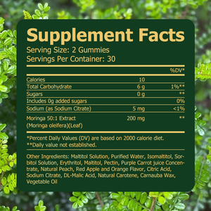 Gummies de Moringa Sans Sucre, Fortifiant Énergétique et Renforçant la Défense Immunitaire, Complément Santé, Vente Chaude OEM - Product Image 3