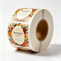Étiquettes autocollantes en vinyle imperméable à l'eau pour bouteilles de cosmétiques et de soins personnels, impression florale personnalisée, en rouleau