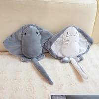 Peluche Raie Manta Réversible 2 Faces, Coussin Doux Animal Marin, Poupée Personnalisée OEM, Cadeau Thème Océan