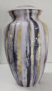 Hand Painted Aluminum Cremation Urn for Adult Human Ashes Colorful Art Metal <b>Memorial</b> Funeral Urn Decorative Container - Product Image 2