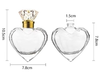 Vente en gros de flacons de parfum en verre en forme de cœur de 50 ml de qualité supérieure