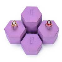 Zebo personnalisé microfibre violet boucle d'oreille bijoux bague bijoux bijoux présentoir ensemble