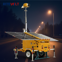 RITEVOLT Hisolo Mobiler Kamera-Überwachungsturm 8m Höhe 4MP Fernüberwachungskamera Brennstoffzellensystem Solarpanel 3x435W IP67