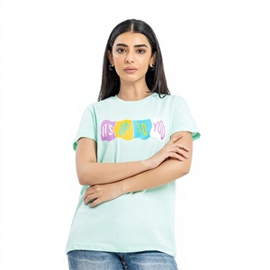 Camiseta Estampada Personalizada para Mujer, Directo de Fábrica, Mezcla de Algodón, Diseño Gráfico, Manga Corta, Marca Privada, Proveedor de Ropa al por Mayor - Product Image 4