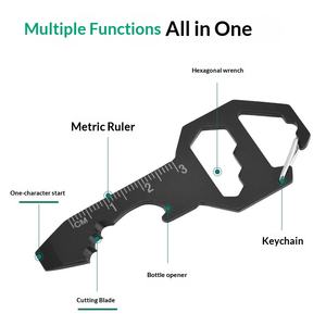 카드형 다기능 키체인 병따개 육각 펜던트 휴대용 드라이버 미니 OEM 선물 공장 도매 - Product Image 3