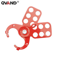 6 구멍이있는 스틸 잠금 안전 걸쇠 38mm 후크 다인용 관리 자물쇠 RED LOTO 잠금 잠금 자물쇠 자물쇠 가위 걸쇠
