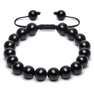 Vente en gros des meilleurs bracelets pour hommes en pierre naturelle œil <span class=keywords><strong>de</strong></span> <span class=keywords><strong>tigre</strong></span> <span class=keywords><strong>de</strong></span> 10mm, agate tissée à la main, bijoux en perles et pierres précieuses à boucle unique - Product Image 5