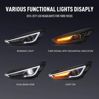 Phares LED améliorés avec feux de jour DRL, lampes avant de tuning, accessoires de voiture pour Ford Focus 2015 à 2018