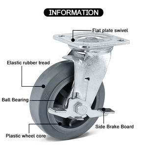 Edelstahl-Lenk rollen Graues PP-Schwenk rad mit Bremse Großhandel Industrielle Trolly-Lenkräder - Product Image 6