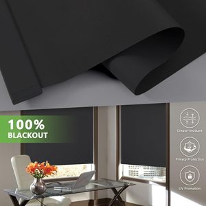 Điện điều khiển từ xa con lăn màu tùy chỉnh polyester thông minh cơ giới rèm cuốn truyền ánh sáng lọc đen Con lăn mù - Product Image 2