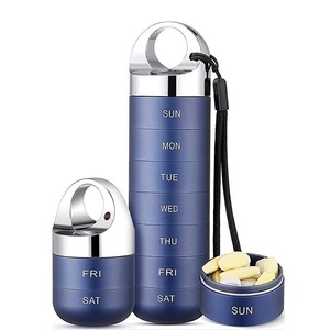 Nuovo Portapillole Settimanale in Metallo con 7 Scomparti, Contenitore per <span class=keywords><strong>Medicinali</strong></span> per Campeggio ed Escursionismo - Product Image 3