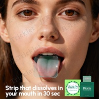 JULONG Bandes de film de dissolution orale de biotine Meilleures ventes Supplément de biotine à dissolution rapide Bonbons Film mince oral de biotine
