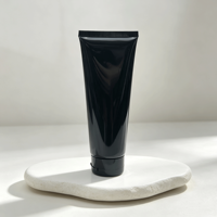 Tube cosmétique compressible en PE noir imprimable avec bouchon à vis 30ml 50ml 100ml 150ml 200g Emballage vide pour crème de soin et nettoyant HY