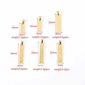 เครื่องประดับ DIY ชุบทอง18K ปรับแต่งได้ทำจากสเตนเลสสตีลสร้อยคอสี่เหลี่ยมไร้ขอบการตั้งค่าการดรอปชิป - Product Image 4