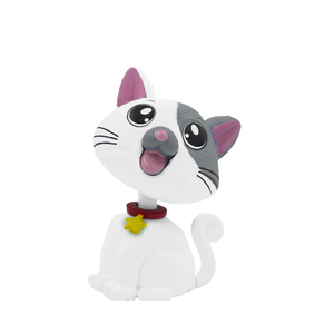 ตุ๊กตาแมวสีขาวเทาติดตั้งบนคอนโซลรถยนต์ ของตกแต่งรถยนต์น่ารัก ของเล่นเรซิ่นสำหรับตกแต่งบ้าน สำนักงาน ของขวัญ - Product Image 1